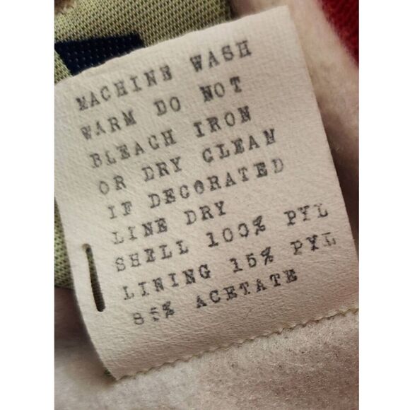 Vintage 80's/90's Made in USA XL fleece lined jacket soft shell Red white snap - Picture 8 of 9